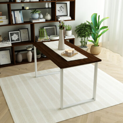 Beyaz Ayak Ceviz renk 120x60 Masa