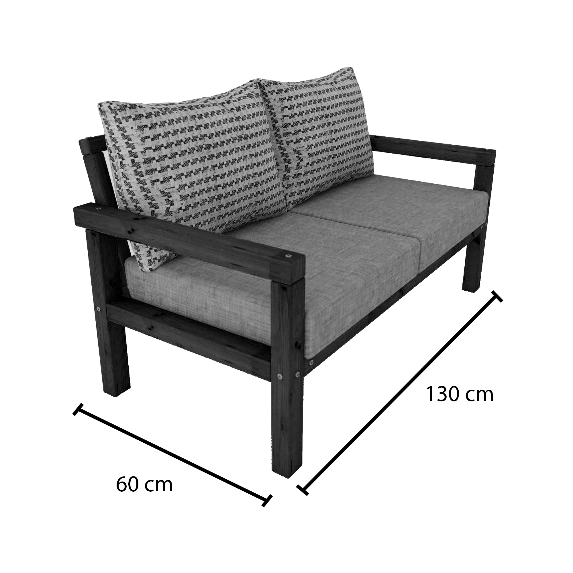 MODERN RAHAT VE ERGONOMİK BAHÇE BALKON VE TERAS İÇİN 2+2,Lİ TEAK RENK AHŞAP KANEPE - Görsel 6