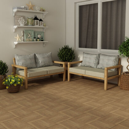 MODERN RAHAT VE ERGONOMİK BAHÇE BALKON VE TERAS İÇİN 2+2,Lİ NATURAL AHŞAP KANEPE