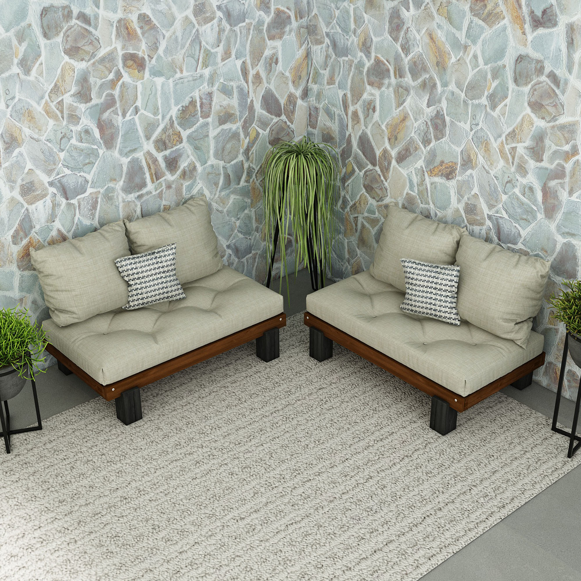 AHŞAP CEVİZ RENK SEDİR KÖŞE TAKIMI 190X120 - Görsel 2