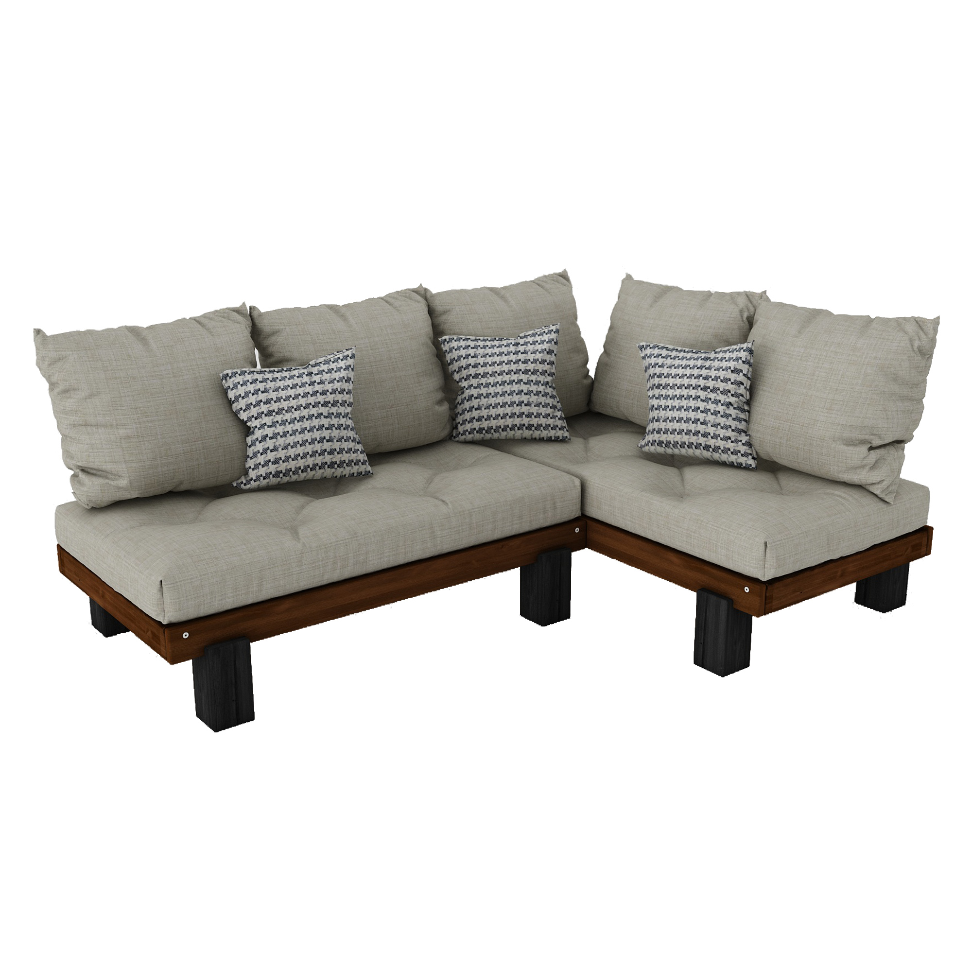 AHŞAP CEVİZ RENK SEDİR KÖŞE TAKIMI 190X120 - Görsel 4