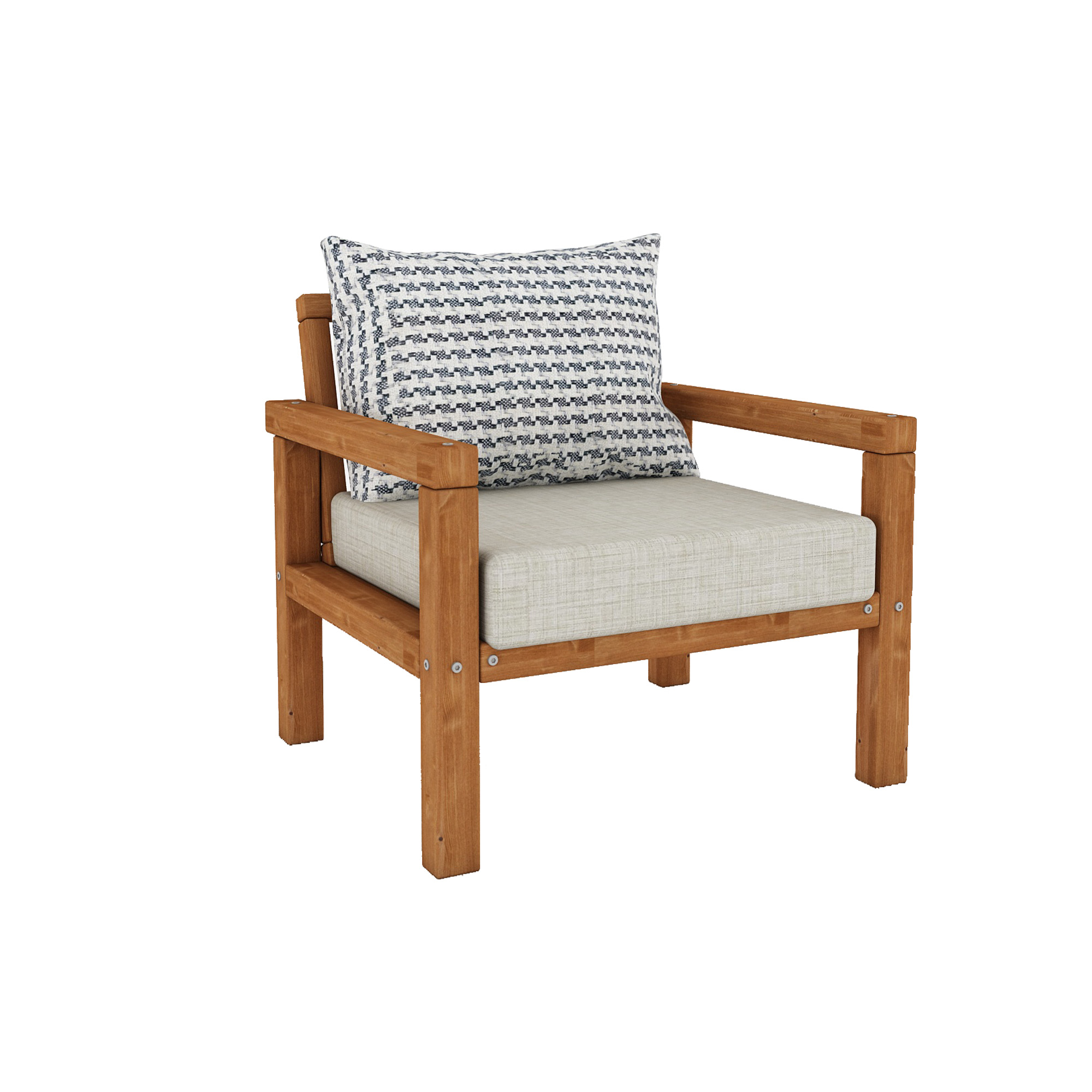 Ahşap Bahçe Balkon Takımı Tekli Teak Bej Renk - Görsel 4