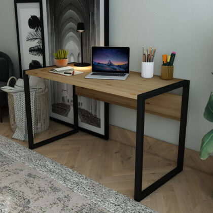 Çalışma Masası Natural Renk Metal Ayak